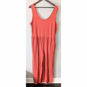 AnyBody Coral Wide Leg Jumpsuit Stretchy Cotton Blend Sleeveless Size XL